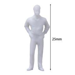 50/100 Pcs 1:75 Scale Model Railway Train People Figures Gauge WHITE 25mm