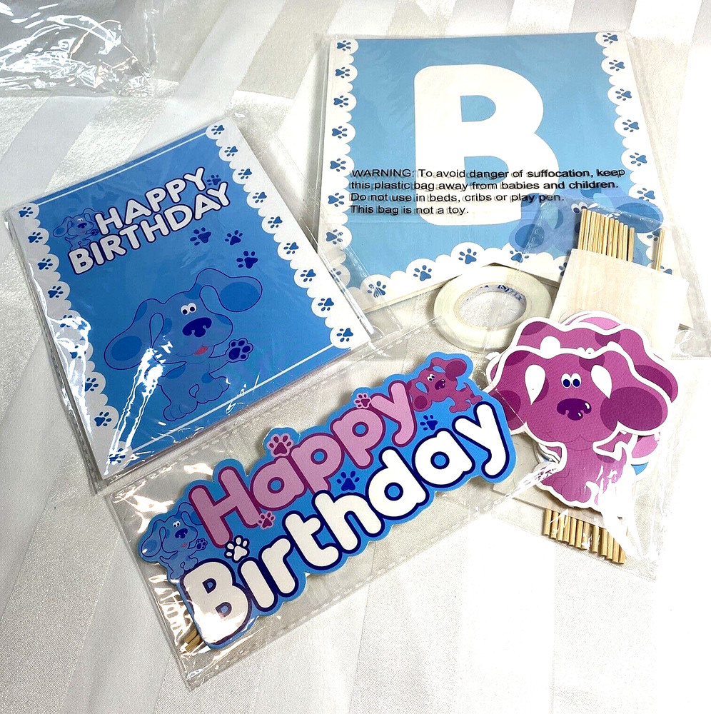 Blues Clues Happy Birthday Party Set Invitations, Banner, Cake & Cupcake Toppers