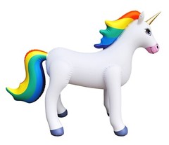 Jet Creations Inflatable Standing Rainbow Unicorn, 40″ Long Party Decoration NEW