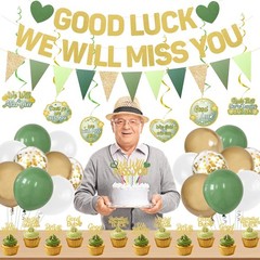 Roetyce Farewell Party Decorations Women Men, Green We Will Miss You Banner C…