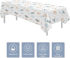 Airplane Party Decorations Tablecloth for Baby Shower Birthday – Disposable