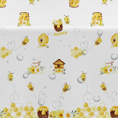 Bee Baby Shower Decorations Party Tablecloth, Disposable Bumble Theme Bee Day Bi