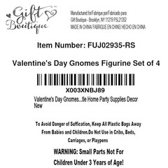 – Valentine’s Day Gnomes Figurine Tabletop Decor Set of 4 Holiday Valentine
