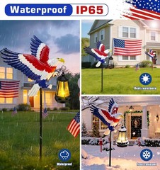 Patriotic Solar Eagle Lantern Light – Ideal for Memorial Day Celebrations