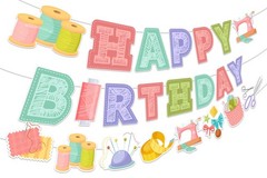Sewing Banner Garland, Sewing Happy Birthday Banner Sewing Tool Tailor Garlan…