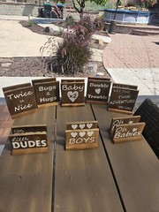 Handmade Baby Shower Tabletop Decorations for Twin Boys