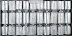 10 ELEGANT Embossed SILVER Foil Party Crackers Wedding 25th Anniversary Fun