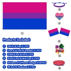 PRIDE 3×5 FT Bi Bisexual Flag for LGBTQ+ Accessories Present Celebration Para…