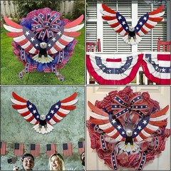 Waterproof Bald Eagle & Flag Wall Art – Perfect 4th of July Decoration 23.6″x14″