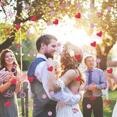 200 PCS Valentines Day Confetti Love Heart Glitter Red Pink Party Decor
