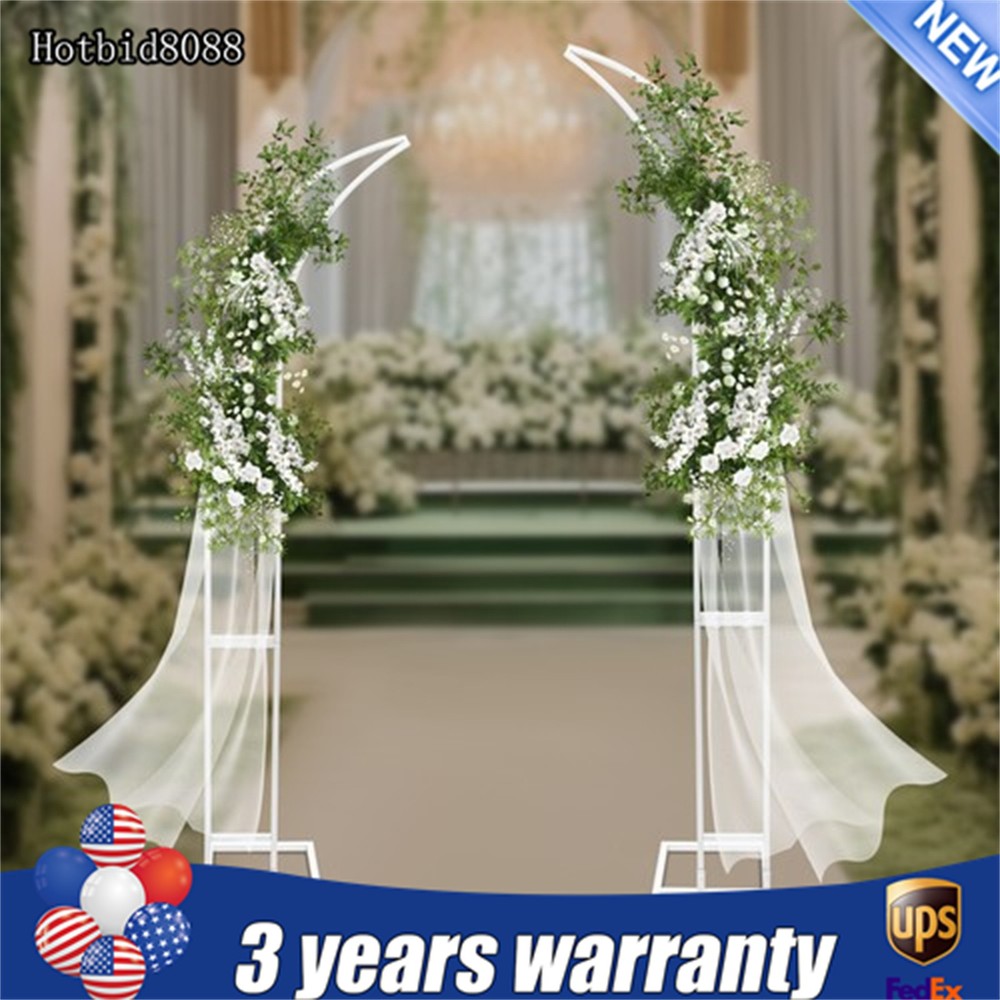 2 PCS Curved Wedding Arched Stands Backdrop Stand for Ceremony and Party