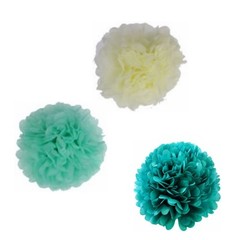 Tissue Paper Pom Poms – Choose from 3 Sizes 6″ – 14″ – 12 Colours