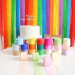 6 Rolls Navy Blue Yellow Crepe Paper Streamers 82 Feet Per Volume