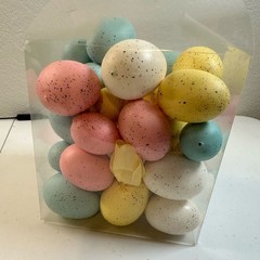 EUC – Speckled Easter Egg Decoration Set – Yellow, Blue, Pink, White