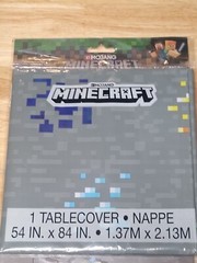 MINECRAFT «HAPPY BIRTHDAY» Banner 7.91 FT. Long & Table Cover 54″X84″ Long