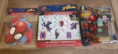 SPIDERMAN BIRTHDAY PARTY BUNDLE NEW DECORATIONS, MINI PLAY-PACKS BIRTHDAY BANNER