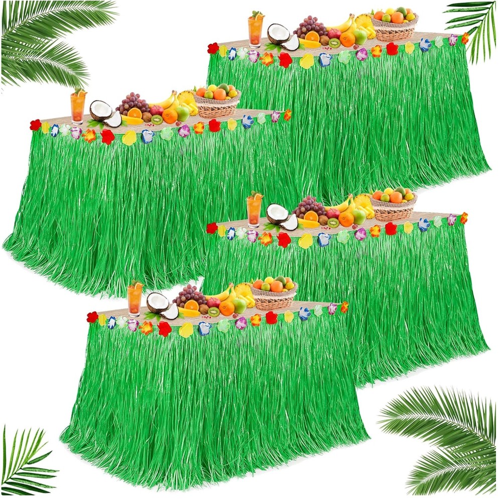 Waterproof Grass Table Skirt – Hawaiian Party Decor