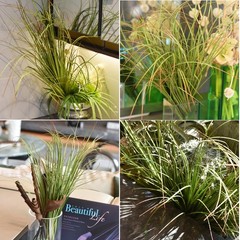 VANTREE 8PCS Artificial Plants, Shrubs Wheat Grass 18.9 inches, Green