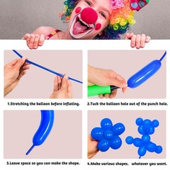 Blue Long Balloons Premium 260 Twisting Animals Magic Balloons for Birthday K…