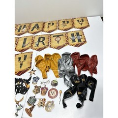 Harry Potter Themed Happy Birthday Banner Balloons Cupcake Picks & Cake Topper S
