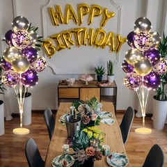 2 Set Floor Balloon Stand Kit with String Light Balloon Holder Centerpieces F…