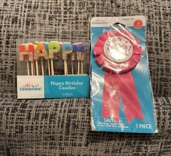 Birthday Party Decor Birthday Girl Award Badge & Happy Birthday Letter Candles