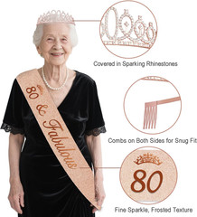80Th Birthday Decorations for Women,32Pcs 80Th Birthday Party Decorations,Includ