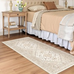 Restydon Runner Rug 2×6, Ultra-Thin Entryway 2′ x 6′ (Runner), Cream/Beige