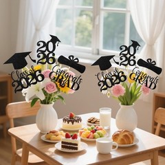Graduation Decorations 2026, 24 PCS Class of 2026 Double-Sided Centerpieces with