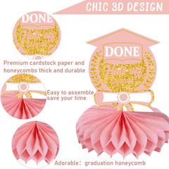 8 PCS Pink Rose Gold Graduation Party Decorations Class of 2026 Rose Gold Congra