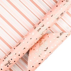 LeZakaa Reversible Birthday 1 Count (Pack of 1), – Metallic Pink