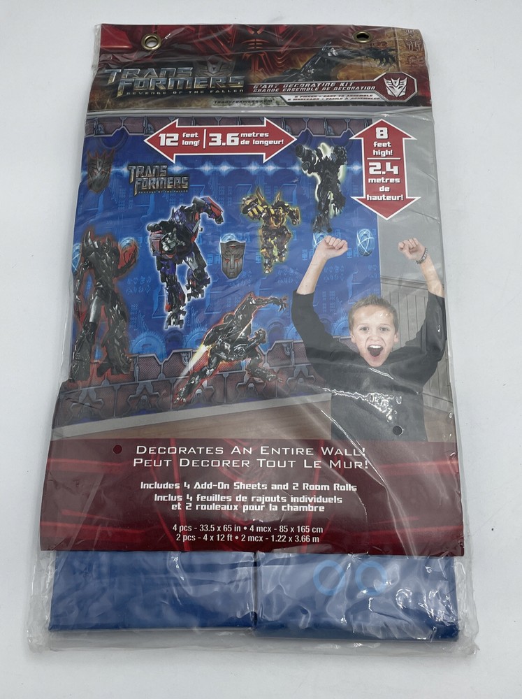 Transformers Revenge of Fallen Giant Bedroom Decorating Wall Kit 8X12FT New