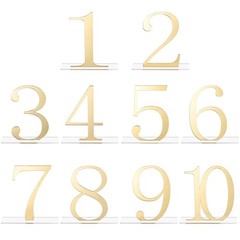 10 PCS Gold Acrylic Mirror Wedding Table Numbers 110 Signs Event Decor