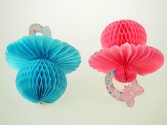 Jumbo Pacifier Nipple Bottle Baby Shower Honey Comb Paper Decoration First Year