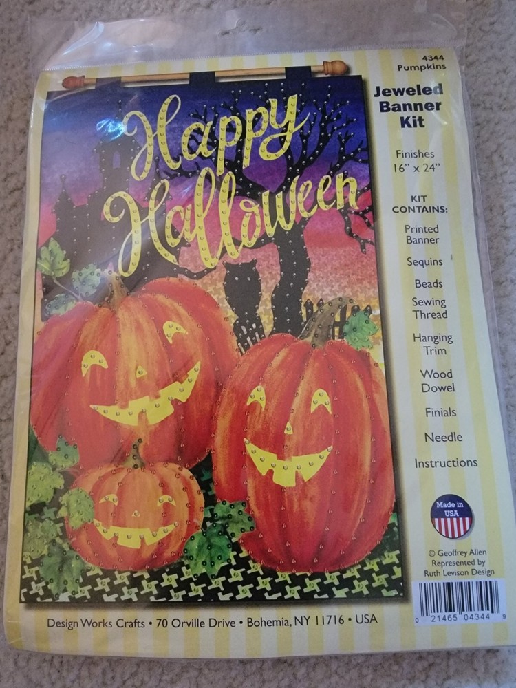 Happy Halloween (Jeweled Banner Kit) – Crafting/Sewing Kit NEW