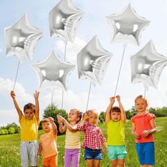 20 Pcs Star Balloons,18 Inch Silver Star Foil Balloons,Stars Shaped Balloon M…