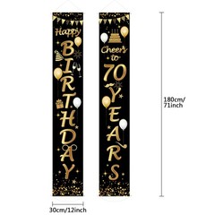 2 Pieces 70th Birthday Party Decorations Cheers 70 x 12 inches,