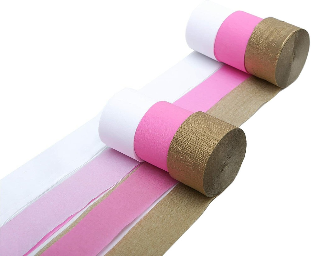 Party Crepe Paper Streamers – 6 Large Rolls, 2in x 120ft – Colorful Decorative
