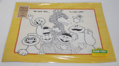 VINTAGE 1977 Designware 8 11.5 x 14.5 Sesame Street Coloring Placemats NOS NIP