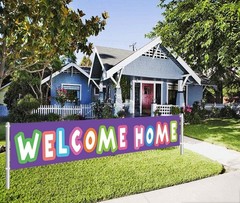 Welcome Home Banner Decoration Party Sign Polyester Weatherproof Large Vivid Col