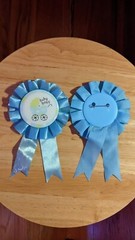 Baby Shower Award Ribbons, boy w/ table confetti (animals, stars & sparkles)