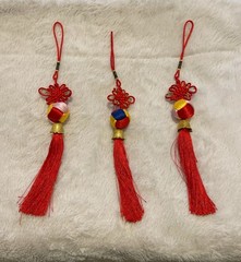 Chinese New Year Red Lucky Knot Tassel Hanging Decoration Colourful Ball