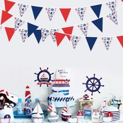 32Ft Nautical Party Decorations Red Blue White Nautical Themed Fabric Banner …