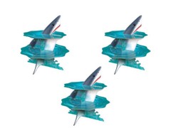 Shark Cupcake Stand 3 Piece Set Ocean Theme Birthday Party Display Halloween New