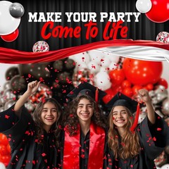 ALL-IN-1 Red Black and White Balloon Arch Kit for Red and Black Birthday Part…