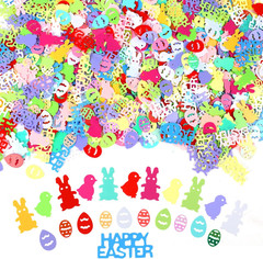 1800Pcs Easter Confetti,Egg Bunny Chick Table Confettis Glitter Foil Scatter for
