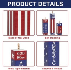 Extra Large 3-Piece Wooden Firecracker Set – Perfect for Patriotic Celebrations