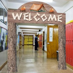 3 Pcs Camping Themed Party Decorations Banner Welcome Porch Sign with 1 Doubl…