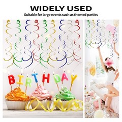Spiral Party Decoions, 30 Pcs, Wedding Shower Decor, Colorful