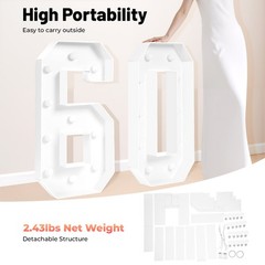 60 Light Up Numbers 60th Birthday Party Decoration Light Up Numbers Decorations